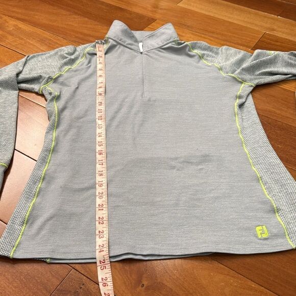 FJ FootJoy Womens 1/4 Zip Golf Pullover Gray Stretch Stonebrook golf club size M - Picture 9 of 9